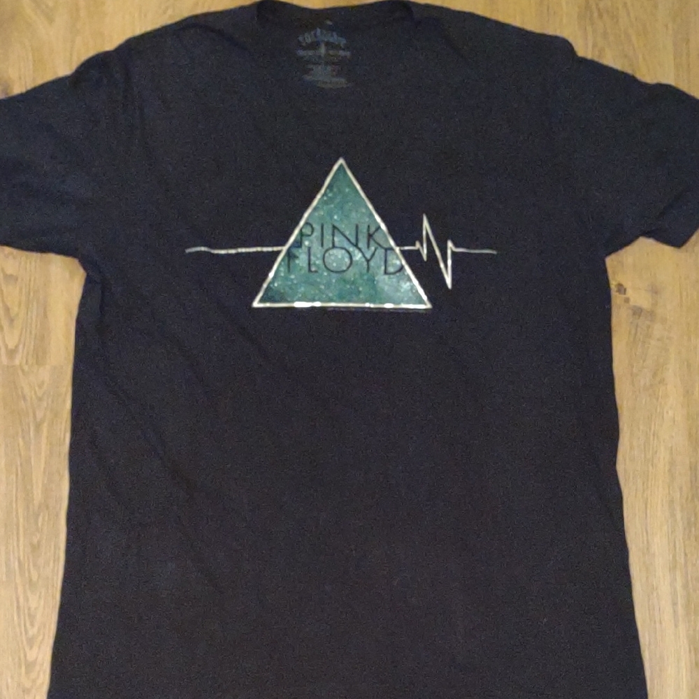 Black Short Sleeve Tee with Striking Green Triangle Design